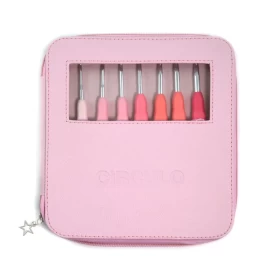 Circulo Aluminium كروشيه ابرة Set with Pink Case