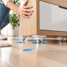 4 pcs Adhesive Swivel Casters Furniture Wheel-Upto 8kg