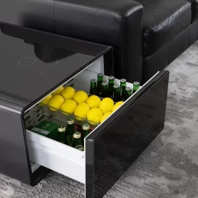 طاولة القهوة الذكية الفاخرة   ثلاجة 65 لتر + شحن + سماعات بلوتوث