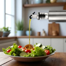 زجاجة زيت زجاجية للطبخ بغطاء ستانلس ستيل -300مل