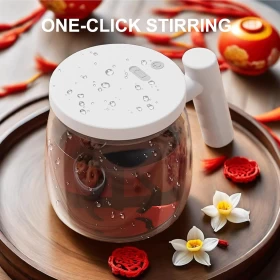 Self-Stirring Mug – 400ml Automatic Mixing Coffee Cup (White)