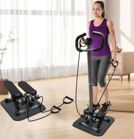 جهاز صعود الدرج الرياضي مع أربطة مقاومة وشاشة LCD – يتحمل حتى 150 كجم