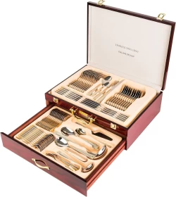 طقم ملاعق وشوك وسكاكين فاخر 72 قطعة