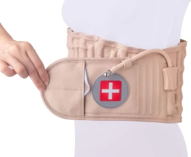 حزام دعم قطني هوائي قابل للنفخ مع وسادة حرارية – لتخفيف آلام الظهر