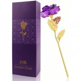 24k Purple Rose Flower