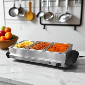 سومو صينية تسخين طعام كهربائية 3 خانات - 300 واط