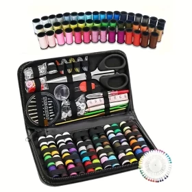 Portable Sewing Kit With Threads Needles Scissors Travel