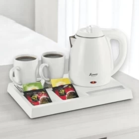 SAGA Electric Hotel Kettle With Ceramic Cups White 1.2L-White