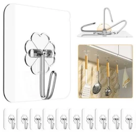 Heavy-Duty Adhesive Wall Hooks  12-Pack