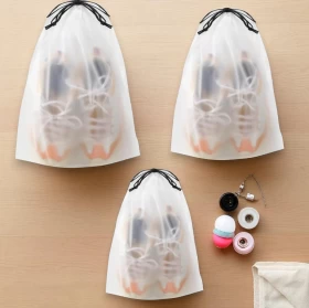 3 قطع شنط أحذية شفافة مقاومة للماء للسفر -مقاسات متنوعة