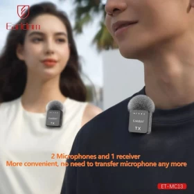 Earldom Collar Clip 3 in 1 Wireless Microphone with 2 Mic-MC-13